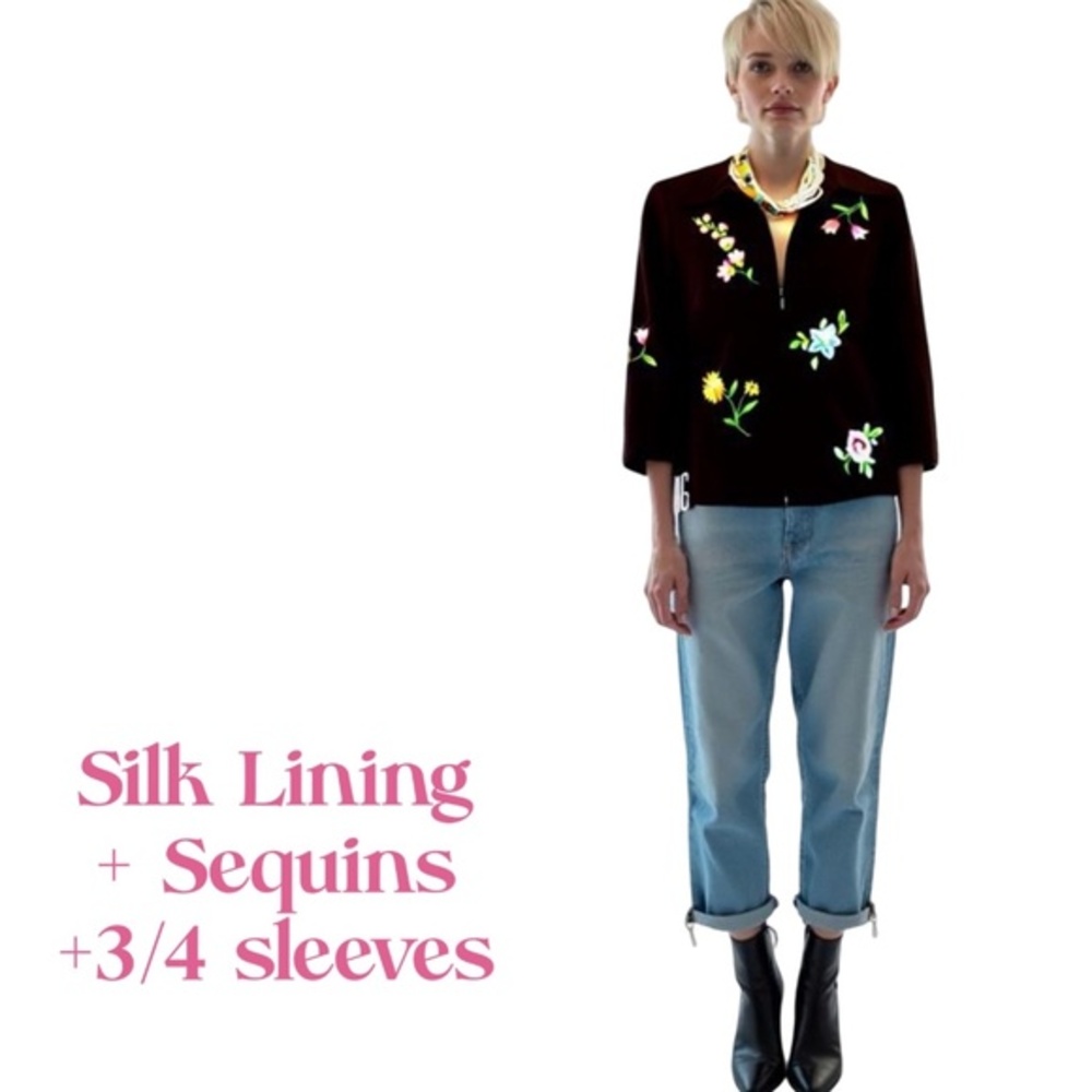 Vintage Silkland Silk Beaded with Sequins Women’s Jacket - SZ S